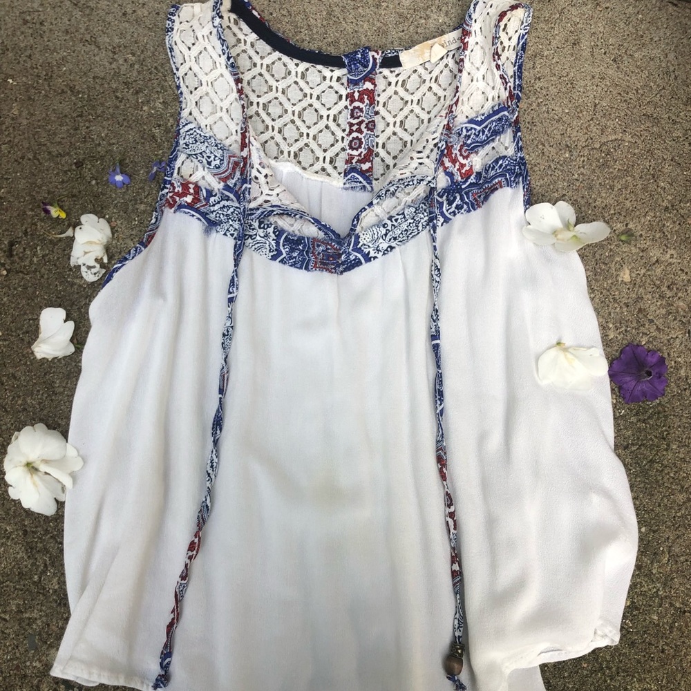 Red, white, and blue tank top